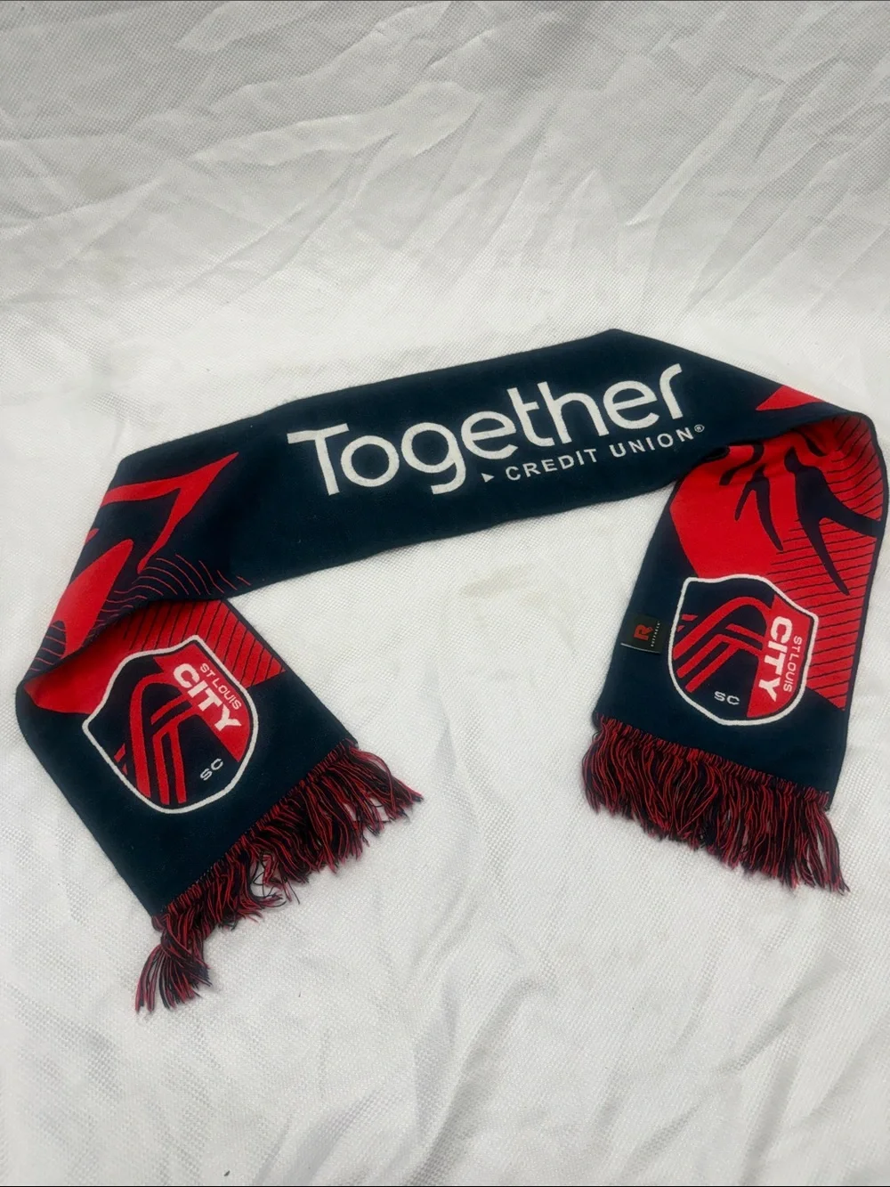 St. Louis City Navy and Red Soccer Scarf  - 8”x 60”